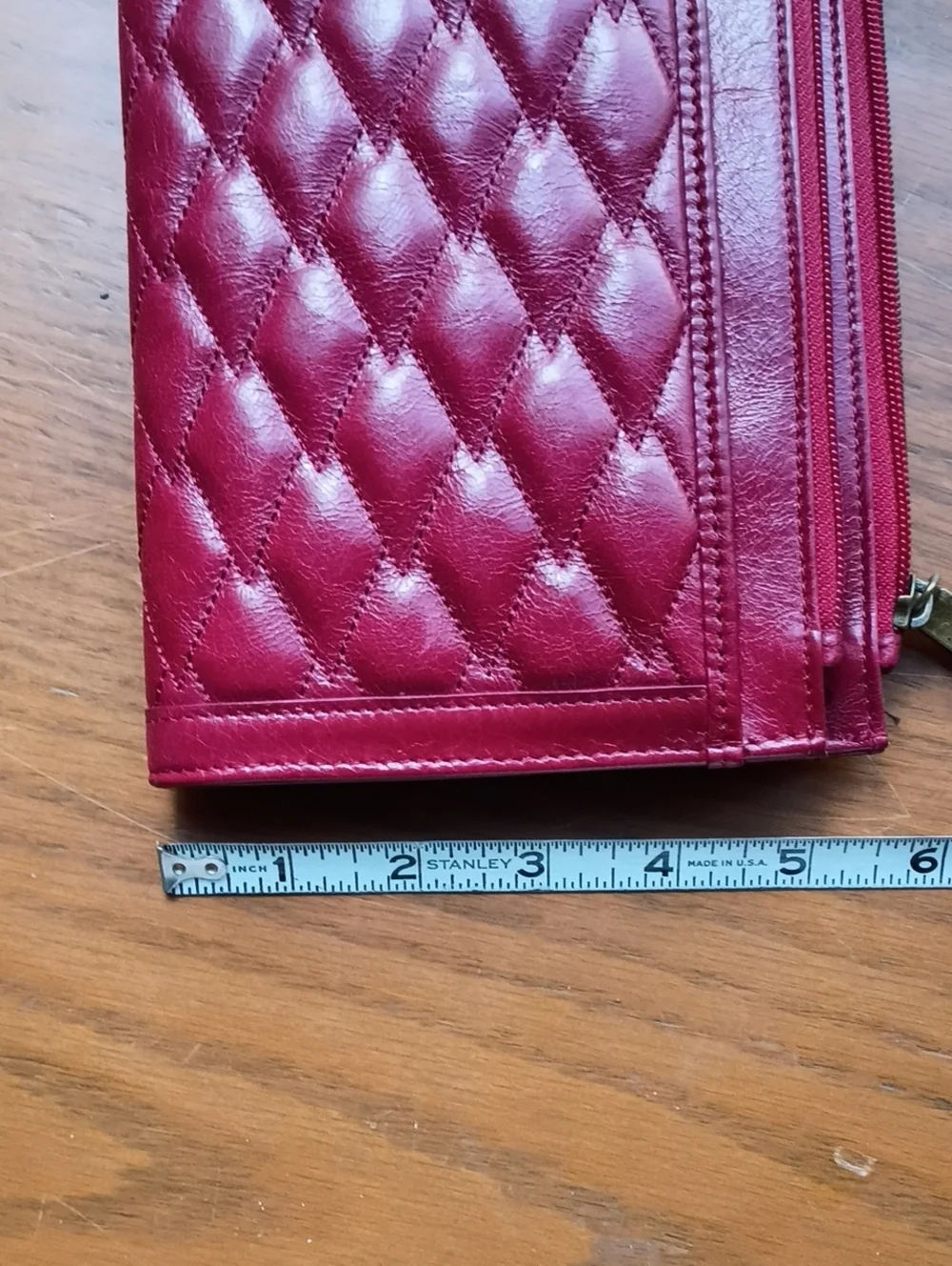 Hobo Quilted Leather Clutch Purse, Rust Color NWOT, Multi Compartments